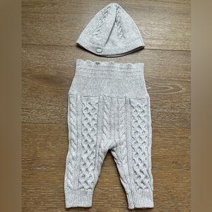 TARTINE ET CHOCOLAT Knitted Leggings and beanie in Heather grey | size 1m